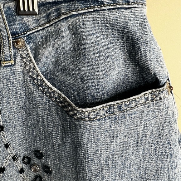 Lazer jeans denim shorts with sequins and beads size 18 - Picture 4 of 8